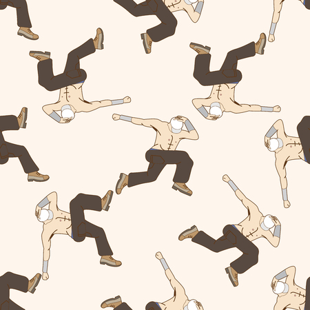 dancer , cartoon seamless pattern backgroundのイラスト素材