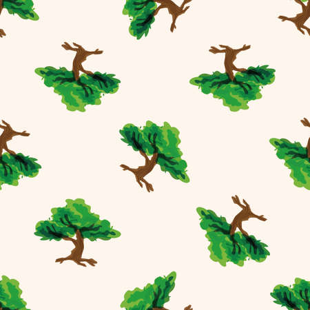 tree , cartoon seamless pattern backgroundのイラスト素材