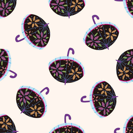 Umbrella theme,emets , cartoon seamless pattern backgroundのイラスト素材