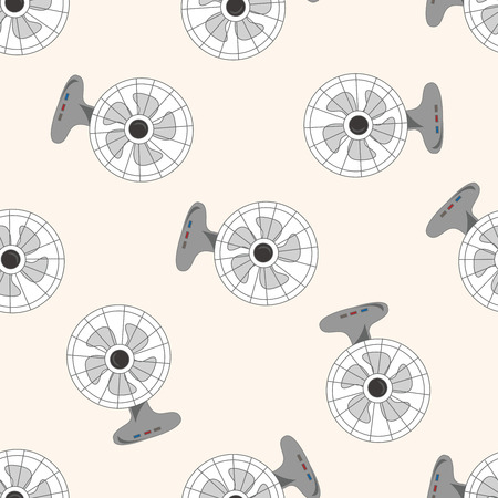 Home appliances theme,ectric fan , cartoon seamless pattern backgroundのイラスト素材