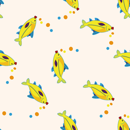 fish cartoon , cartoon seamless pattern backgroundのイラスト素材
