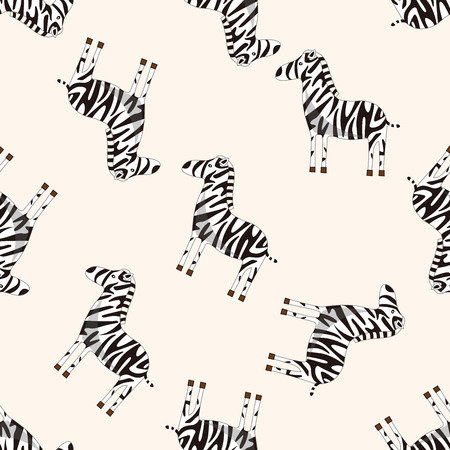 animal zebra cartoon , cartoon seamless pattern backgroundのイラスト素材
