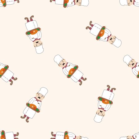 chef , cartoon seamless pattern backgroundのイラスト素材