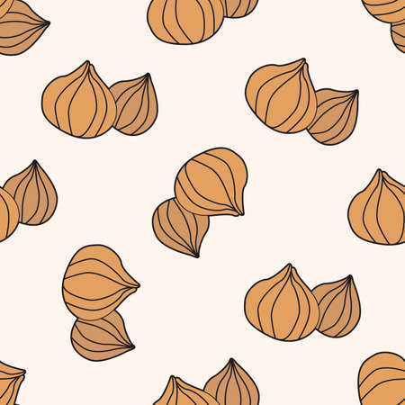 vegetable theme onion , cartoon seamless pattern backgroundのイラスト素材