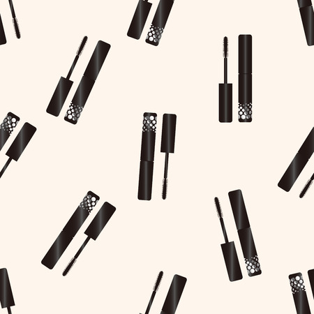 mascara , cartoon seamless pattern backgroundのイラスト素材