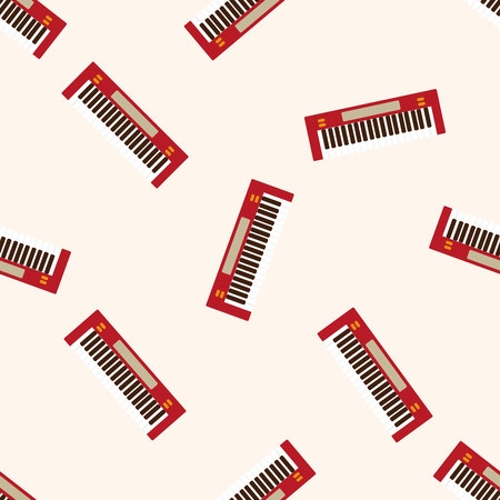 music keyboard , cartoon seamless pattern backgroundのイラスト素材