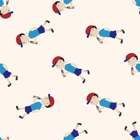 fitness trainer , cartoon seamless pattern backgroundのイラスト素材
