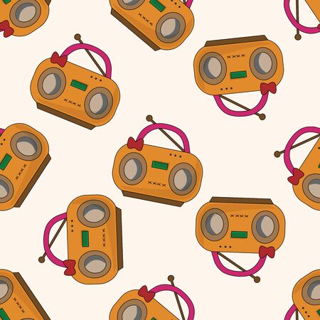 radio , cartoon seamless pattern backgroundのイラスト素材