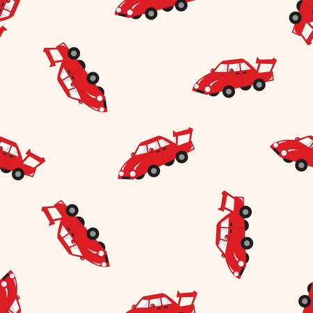 transportation car , cartoon seamless pattern backgroundのイラスト素材