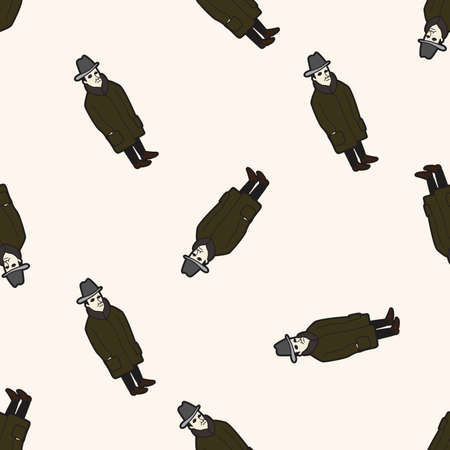 person character , cartoon seamless pattern backgroundのイラスト素材