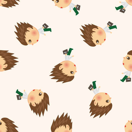 business people character , cartoon seamless pattern backgroundのイラスト素材