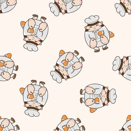 person character , cartoon seamless pattern backgroundのイラスト素材