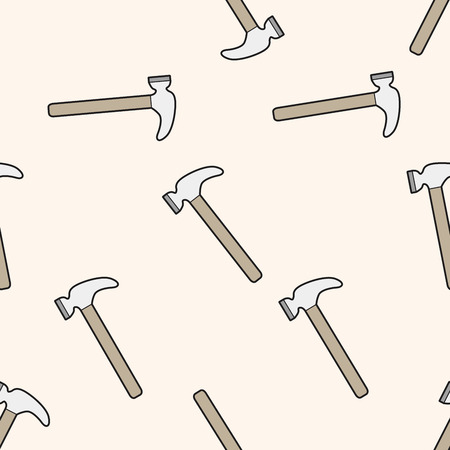 work tool hammer , cartoon seamless pattern backgroundのイラスト素材