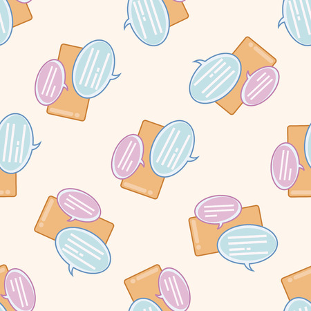 Computer-related desktop icon , cartoon seamless pattern backgroundのイラスト素材