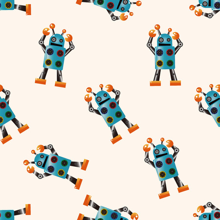 robot cartoon , cartoon seamless pattern backgroundのイラスト素材