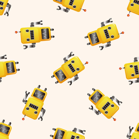 robot cartoon , cartoon seamless pattern backgroundのイラスト素材