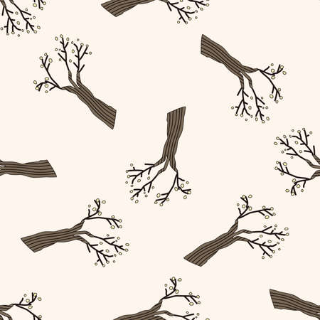 tree , cartoon seamless pattern backgroundのイラスト素材