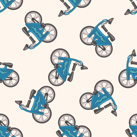 transportation bike , cartoon seamless pattern backgroundのイラスト素材
