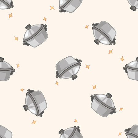 kitchenware rice cooker , cartoon seamless pattern backgroundのイラスト素材
