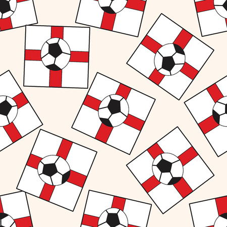 england soccer team flag , cartoon seamless pattern backgroundのイラスト素材