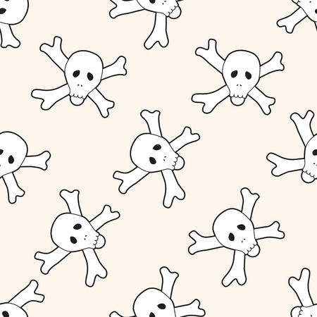 rock music logo skull , cartoon seamless pattern backgroundのイラスト素材