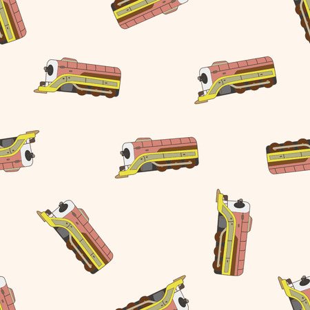 transportation train , cartoon seamless pattern backgroundのイラスト素材