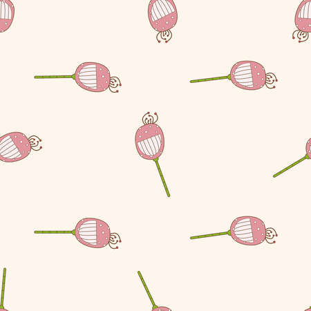 flower , cartoon seamless pattern backgroundのイラスト素材