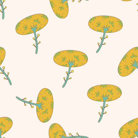 flower , cartoon seamless pattern backgroundのイラスト素材