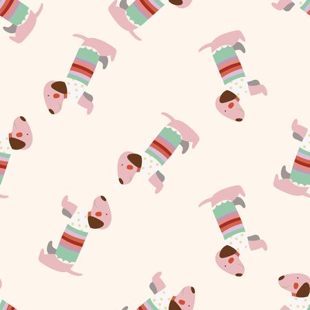 animal dog cartoon , cartoon seamless pattern backgroundのイラスト素材