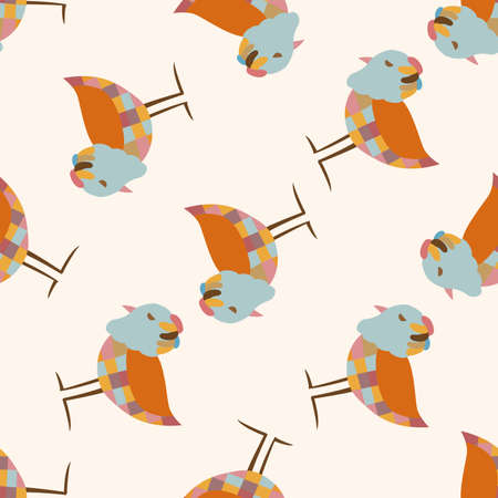 bird cartoon , cartoon seamless pattern backgroundのイラスト素材