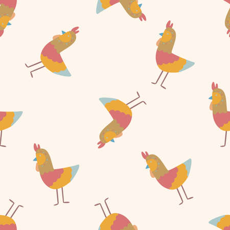 bird cartoon , cartoon seamless pattern backgroundのイラスト素材