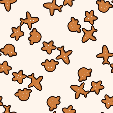 cookie , cartoon seamless pattern backgroundのイラスト素材