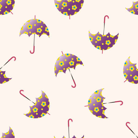 Umbrella , cartoon seamless pattern backgroundのイラスト素材