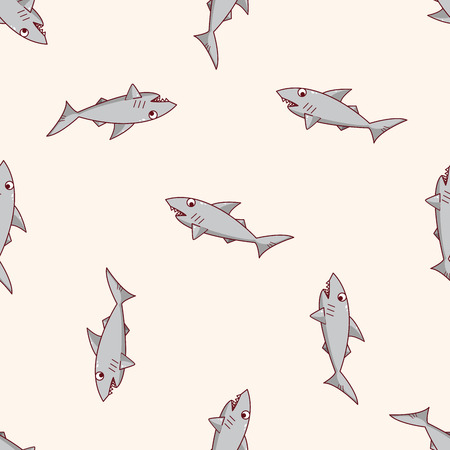 shark cartoon , cartoon seamless pattern backgroundのイラスト素材