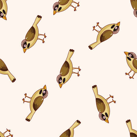 bird cartoon , cartoon seamless pattern backgroundのイラスト素材