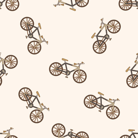 transportation bike , cartoon seamless pattern backgroundのイラスト素材