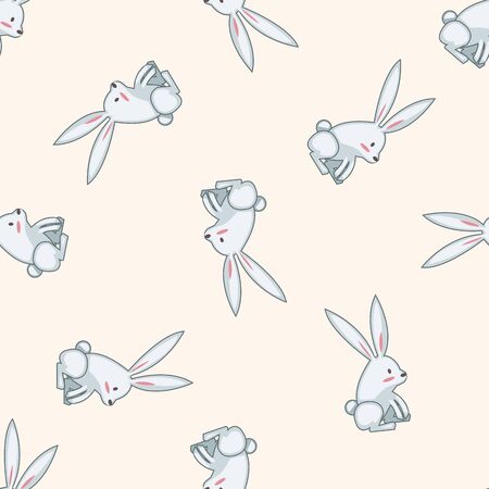 animal rabbit cartoon , cartoon seamless pattern backgroundのイラスト素材