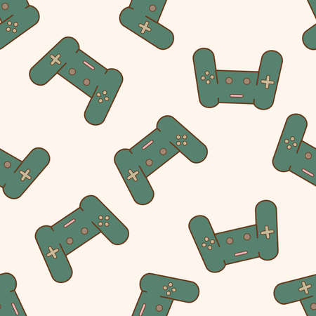 Computer-related desktop icon , cartoon seamless pattern backgroundのイラスト素材