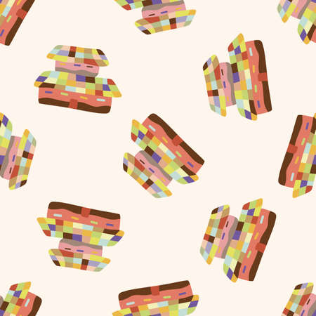 Building house,, cartoon seamless pattern backgroundのイラスト素材