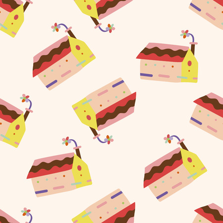 Building house,, cartoon seamless pattern backgroundのイラスト素材