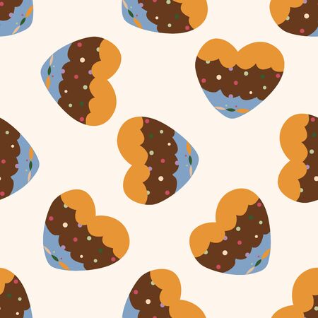 love heart cartoon , cartoon seamless pattern backgroundのイラスト素材