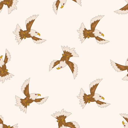 bird eagle cartoon , cartoon seamless pattern backgroundのイラスト素材