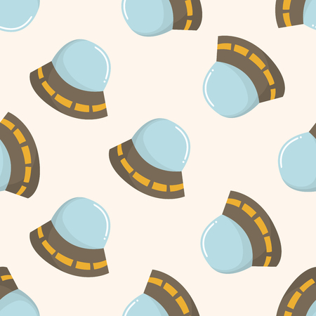 Space UFO, , cartoon seamless pattern backgroundのイラスト素材