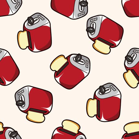kitchenware toaster , cartoon seamless pattern backgroundのイラスト素材