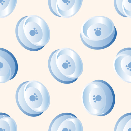 Pet dog bowl 10, cartoon seamless pattern backgroundのイラスト素材