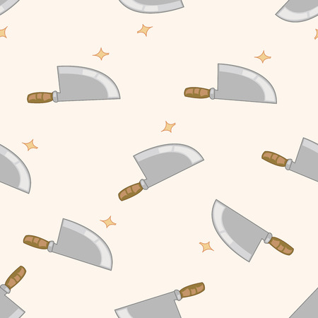 kitchenware knife , cartoon seamless pattern backgroundのイラスト素材