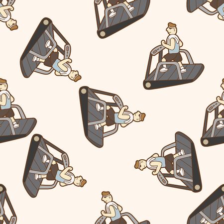fitness trainer , cartoon seamless pattern backgroundのイラスト素材