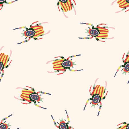 bug cartoon , cartoon seamless pattern backgroundのイラスト素材