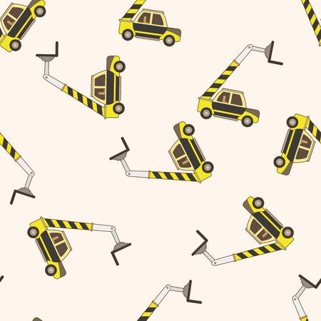 Excavator , cartoon seamless pattern backgroundの写真素材