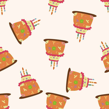 decorating cake 10, cartoon seamless pattern backgroundの写真素材